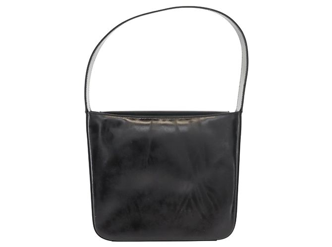Borsa a Spalla GUCCI Smalto Nero Argento Auth 145286 - vista 2