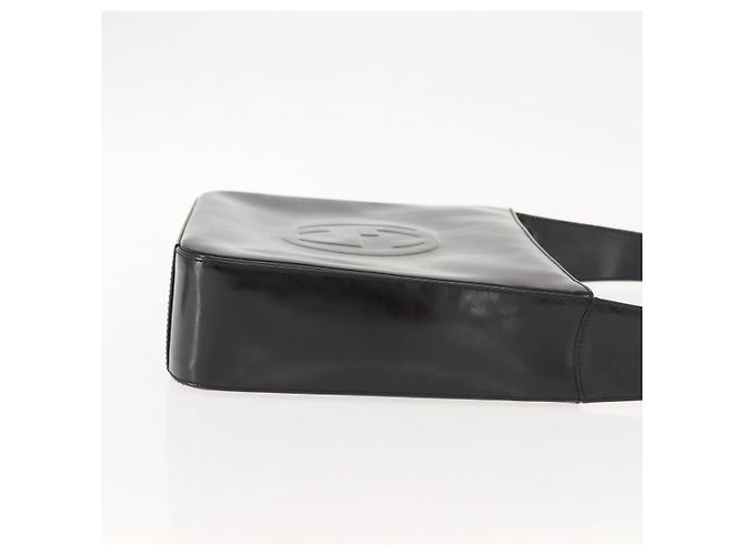 Borsa a Spalla GUCCI Smalto Nero Argento Auth 145286 - vista 3