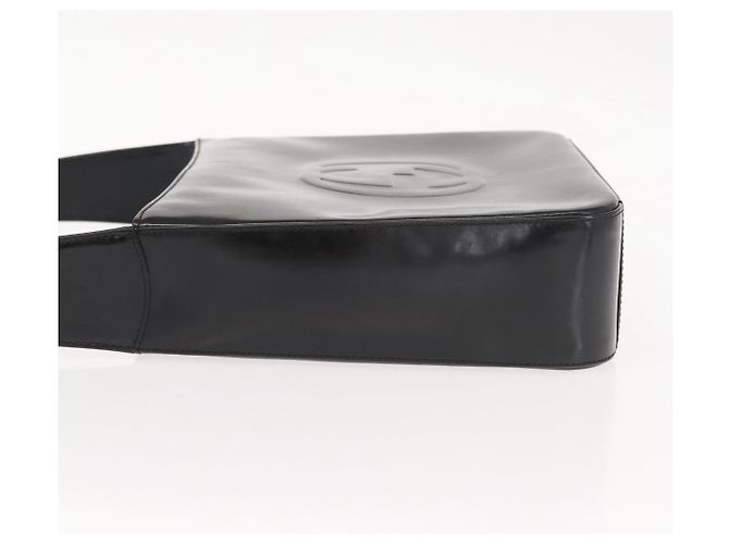 Borsa a Spalla GUCCI Smalto Nero Argento Auth 145286 - vista 4