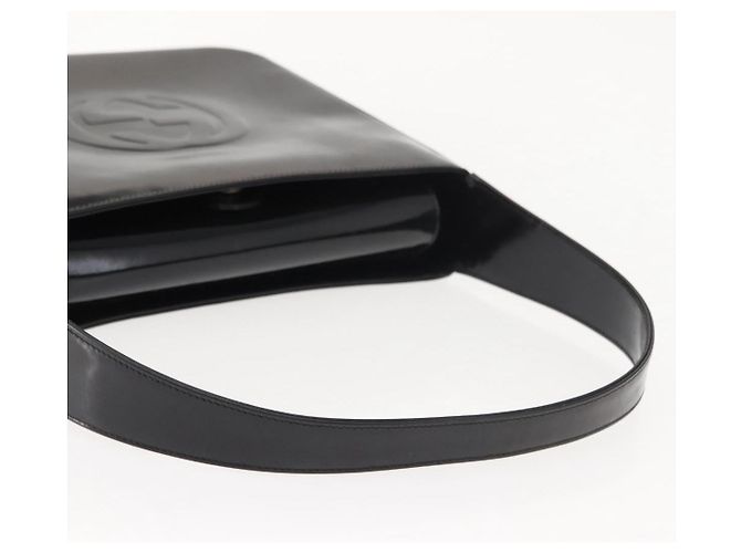 Borsa a Spalla GUCCI Smalto Nero Argento Auth 145286 - vista 7