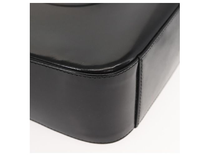 Borsa a Spalla GUCCI Smalto Nero Argento Auth 145286 - vista 9