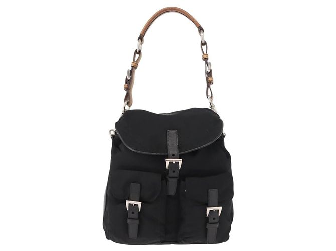 Borsa a Spalla PRADA Nylon Nero Argento Autentica 147527 - vista 13