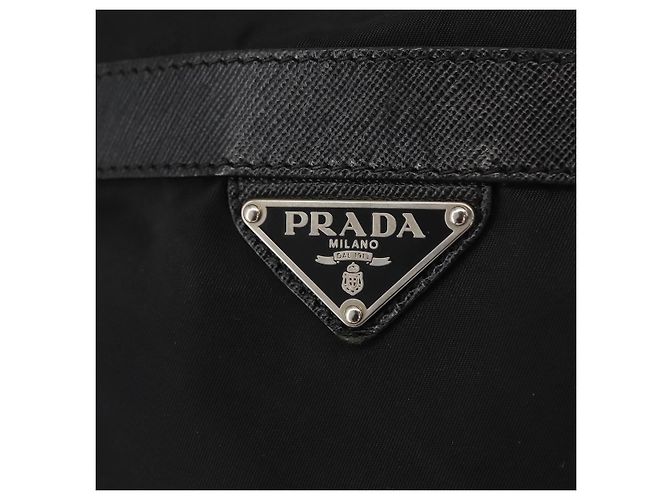 Borsa a Spalla PRADA Nylon Nero Argento Autentica 147527 - vista 17