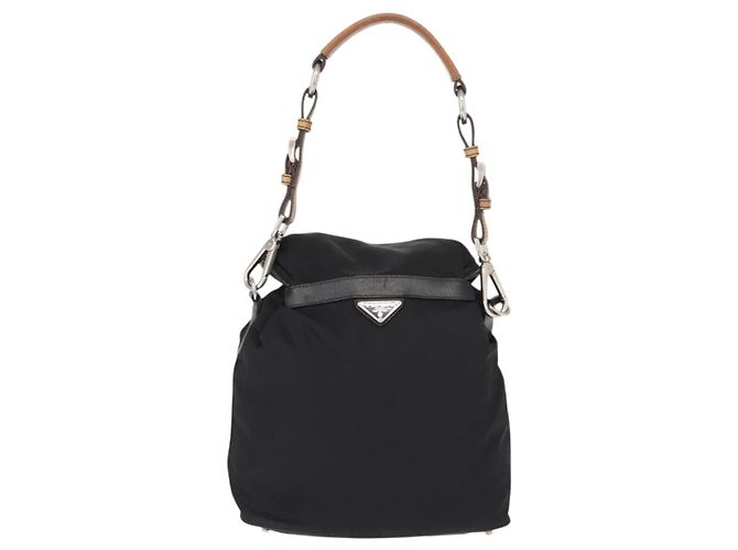 Borsa a Spalla PRADA Nylon Nero Argento Autentica 147527 - vista 2