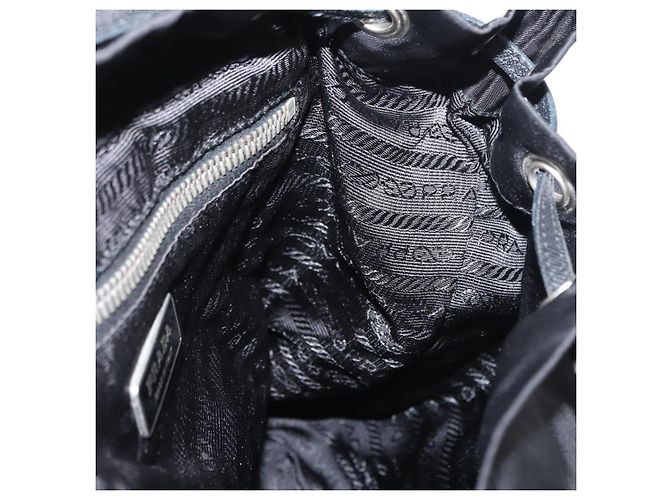 Borsa a Spalla PRADA Nylon Nero Argento Autentica 147527 - vista 20