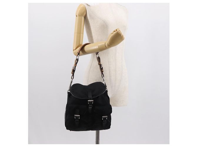Borsa a Spalla PRADA Nylon Nero Argento Autentica 147527 - vista 23