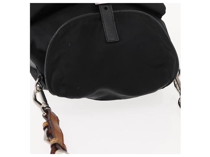 Borsa a Spalla PRADA Nylon Nero Argento Autentica 147527 - vista 6
