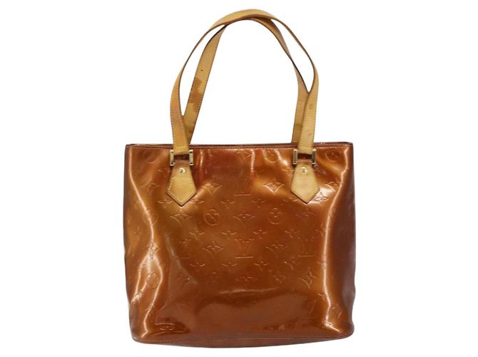 LOUIS VUITTON Borsa a Mano Houston Monogram Vernis Bronzo M91122 LV Auth gh1057 - vista 13