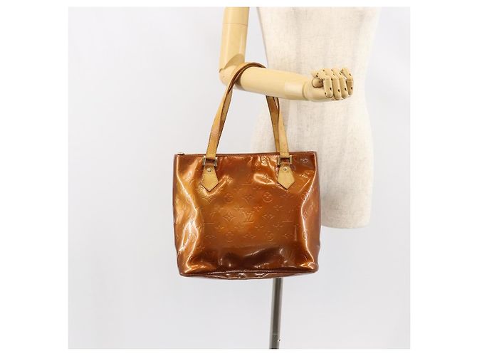 LOUIS VUITTON Borsa a Mano Houston Monogram Vernis Bronzo M91122 LV Auth gh1057 - vista 25