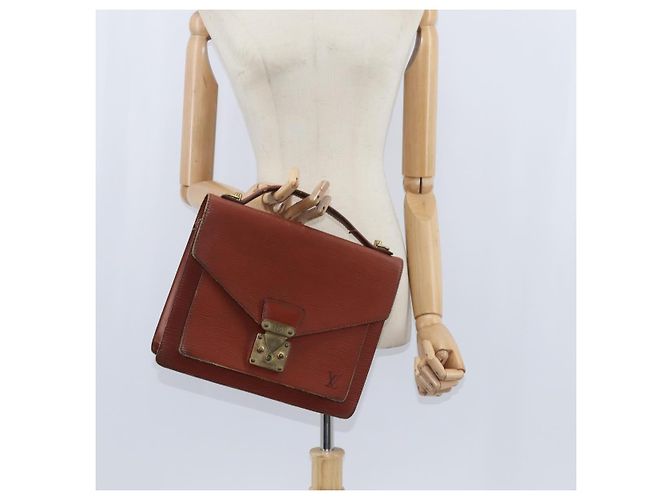 LOUIS VUITTON Borsa a Mano Epi Monceau 28 Marrone M52123 LV Auth fm4929 - vista 25
