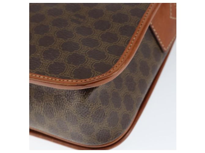 Céline Borsa a Spalla in Tela Macadam CELINE in Pelle PVC Marrone Oro Auth 149062 D'oro - vista 15