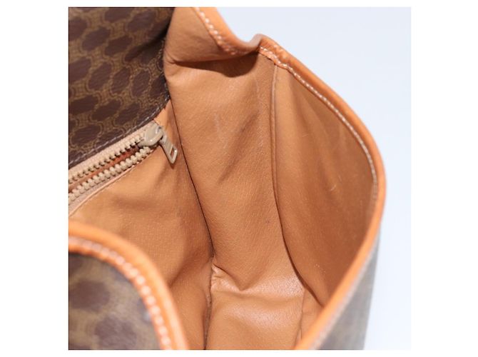 Céline Borsa a Spalla in Tela Macadam CELINE in Pelle PVC Marrone Oro Auth 149062 D'oro - vista 20