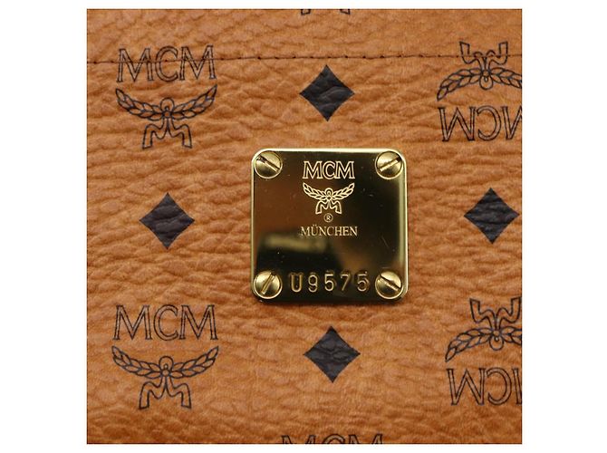 Borsa Tote MCM Logogram Vicetos in pelle PVC marrone e oro Auth gh1079 D'oro - vista 12