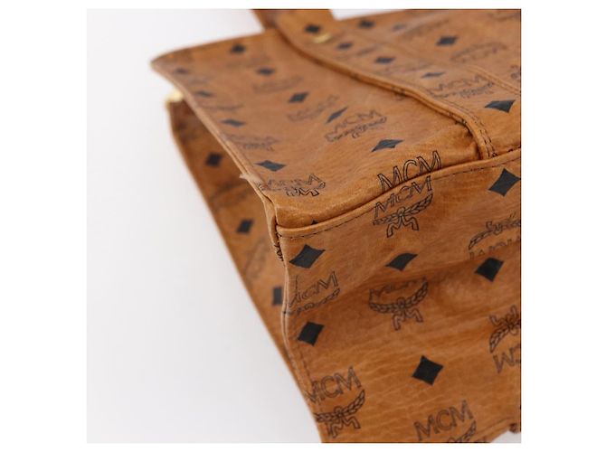 Borsa Tote MCM Logogram Vicetos in pelle PVC marrone e oro Auth gh1079 D'oro - vista 15