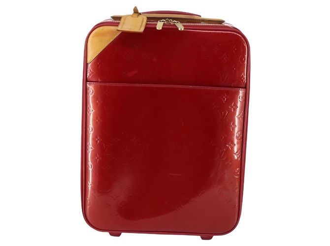 LOUIS VUITTON Valigia Pegas 45 Monogram Vernis Pomme D'amour M91278 Auth 145874 Rosso - vista 13