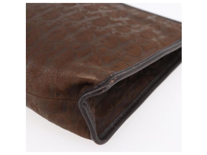 Clutch in tela Trotter Christian Dior marrone Auth 148875 - vista 15