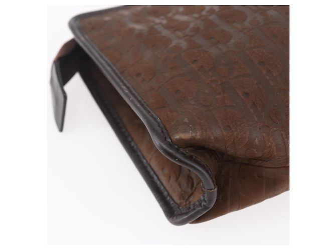 Clutch in tela Trotter Christian Dior marrone Auth 148875 - vista 16