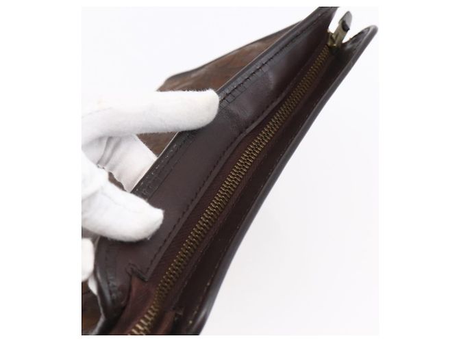 Clutch in tela Trotter Christian Dior marrone Auth 148875 - vista 5