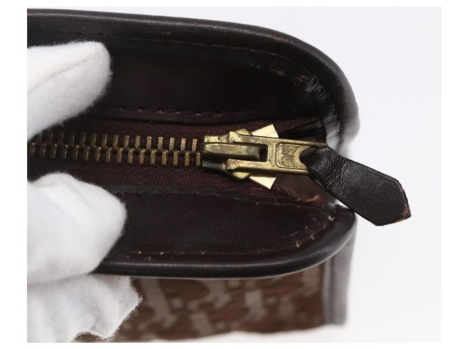 Clutch in tela Trotter Christian Dior marrone Auth 148875 - vista 8