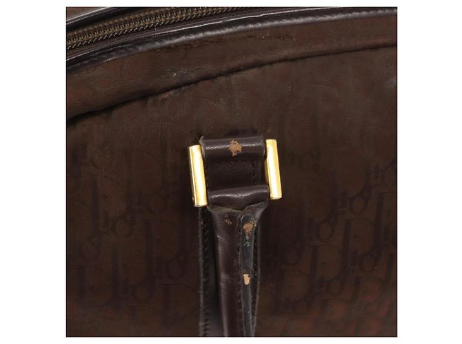 Borsa a mano in tela Trotter Christian Dior marrone oro Auth ep11591 - vista 10