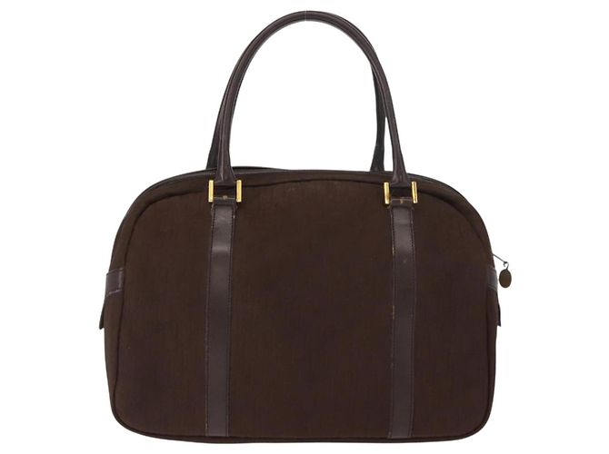 Borsa a mano in tela Trotter Christian Dior marrone oro Auth ep11591 - vista 2