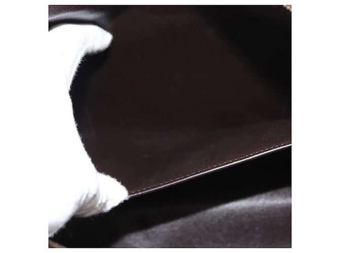 Borsa a mano in tela Trotter Christian Dior marrone oro Auth ep11591 - vista 20