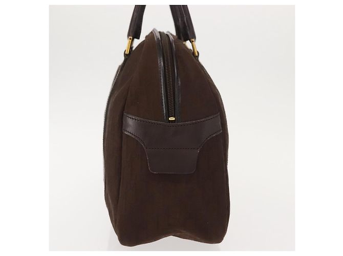 Borsa a mano in tela Trotter Christian Dior marrone oro Auth ep11591 - vista 3