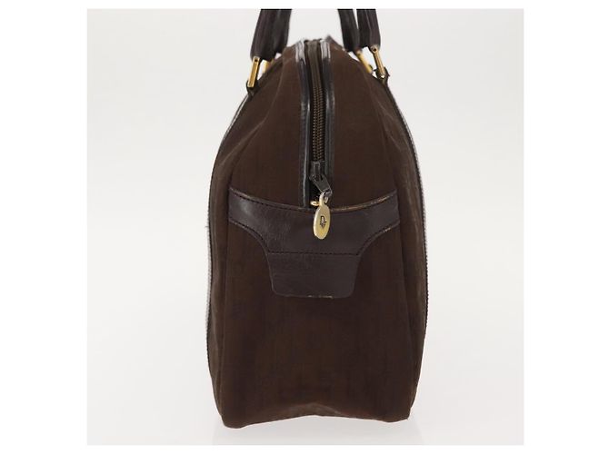 Borsa a mano in tela Trotter Christian Dior marrone oro Auth ep11591 - vista 4