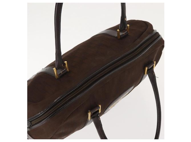 Borsa a mano in tela Trotter Christian Dior marrone oro Auth ep11591 - vista 6