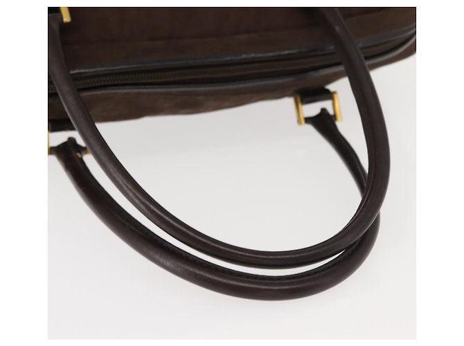 Borsa a mano in tela Trotter Christian Dior marrone oro Auth ep11591 - vista 7
