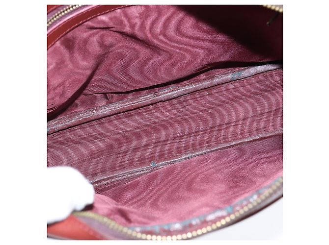 Cartier Borsa a spalla Must Line in pelle bordeaux e oro Auth bs30552 D'oro Bordò - vista 11