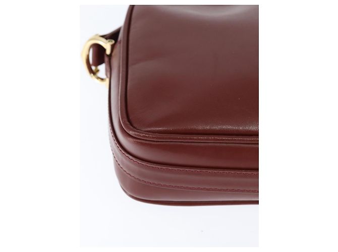 Cartier Borsa a spalla Must Line in pelle bordeaux e oro Auth bs30552 D'oro Bordò - vista 15