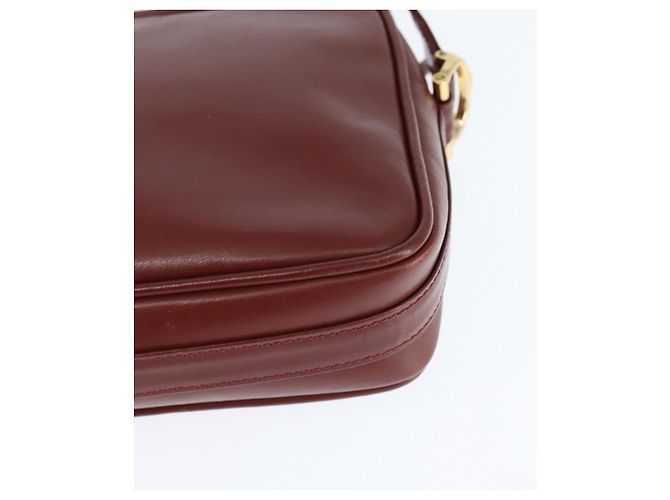 Cartier Borsa a spalla Must Line in pelle bordeaux e oro Auth bs30552 D'oro Bordò - vista 16