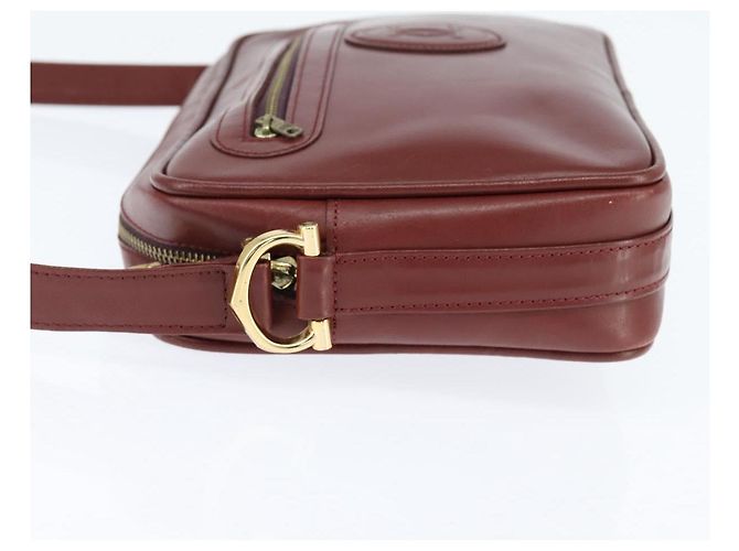 Cartier Borsa a spalla Must Line in pelle bordeaux e oro Auth bs30552 D'oro Bordò - vista 3