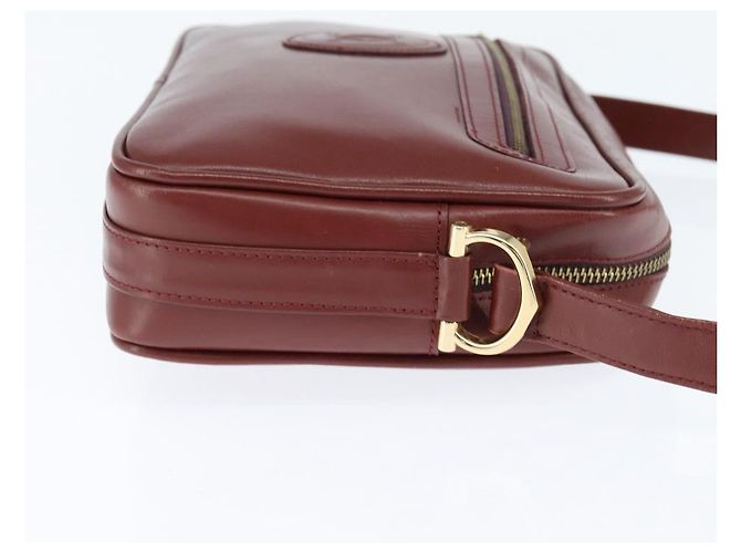 Cartier Borsa a spalla Must Line in pelle bordeaux e oro Auth bs30552 D'oro Bordò - vista 4