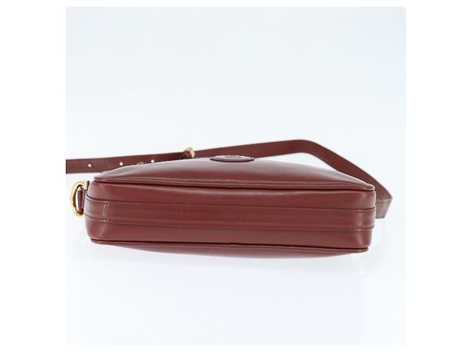 Cartier Borsa a spalla Must Line in pelle bordeaux e oro Auth bs30552 D'oro Bordò - vista 5