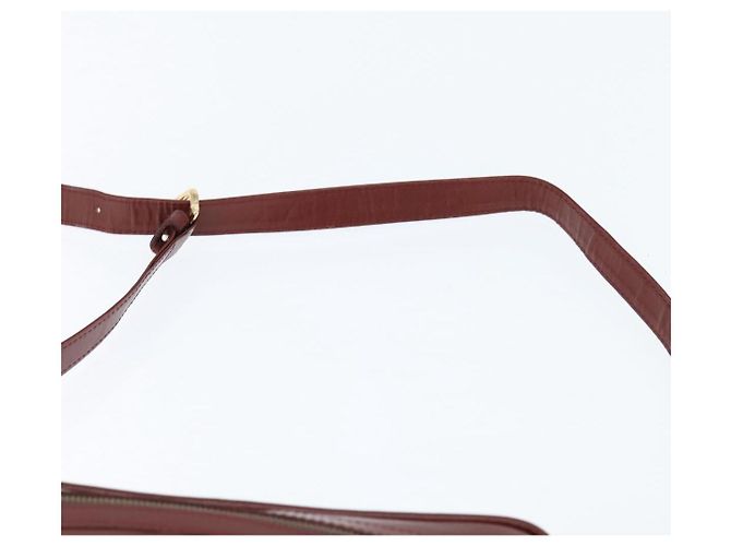 Cartier Borsa a spalla Must Line in pelle bordeaux e oro Auth bs30552 D'oro Bordò - vista 8