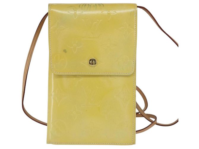 Portafoglio Walker Monogram Vernis LOUIS VUITTON Giallo Lime M91074 LV Auth hk3224 D'oro - vista 13