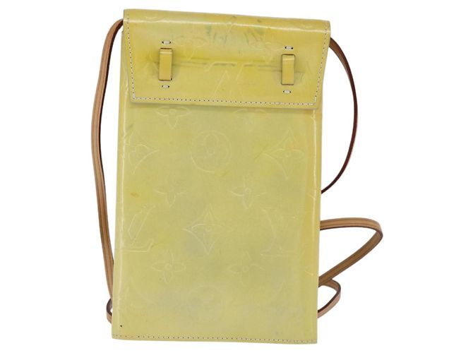 Portafoglio Walker Monogram Vernis LOUIS VUITTON Giallo Lime M91074 LV Auth hk3224 D'oro - vista 2