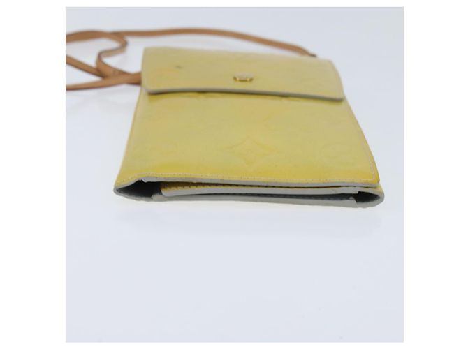 Portafoglio Walker Monogram Vernis LOUIS VUITTON Giallo Lime M91074 LV Auth hk3224 D'oro - vista 5