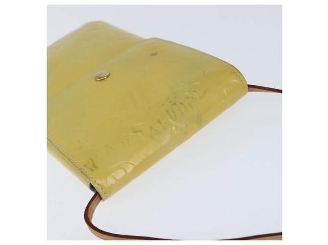 Portafoglio Walker Monogram Vernis LOUIS VUITTON Giallo Lime M91074 LV Auth hk3224 D'oro - vista 6