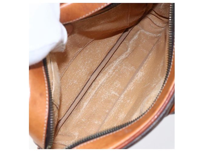 Céline Borsa a Spalla in Tela Macadam CELINE in Pelle PVC Marrone Oro Auth 151051 D'oro - vista 10