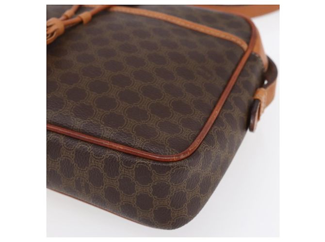 Céline Borsa a Spalla in Tela Macadam CELINE in Pelle PVC Marrone Oro Auth 151051 D'oro - vista 14