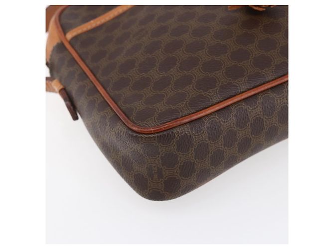 Céline Borsa a Spalla in Tela Macadam CELINE in Pelle PVC Marrone Oro Auth 151051 D'oro - vista 15