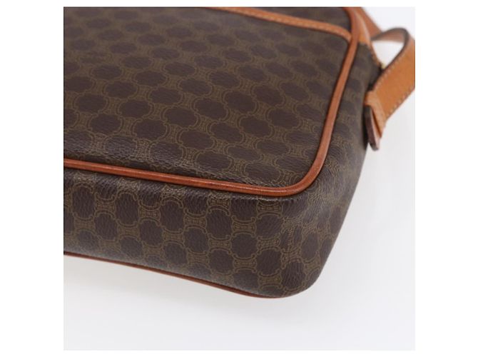 Céline Borsa a Spalla in Tela Macadam CELINE in Pelle PVC Marrone Oro Auth 151051 D'oro - vista 16