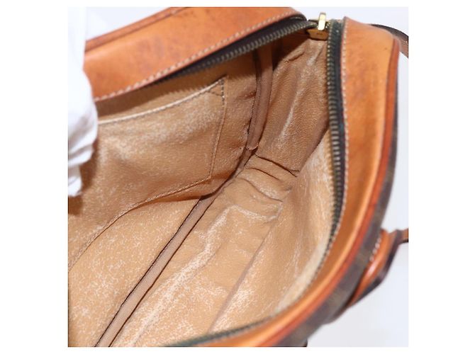 Céline Borsa a Spalla in Tela Macadam CELINE in Pelle PVC Marrone Oro Auth 151051 D'oro - vista 20