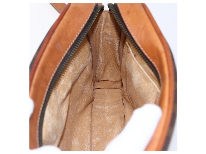 Céline Borsa a Spalla in Tela Macadam CELINE in Pelle PVC Marrone Oro Auth 151051 D'oro - vista 21