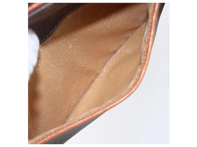 Céline Borsa a Spalla in Tela Macadam CELINE in Pelle PVC Marrone Oro Auth 151051 D'oro - vista 23