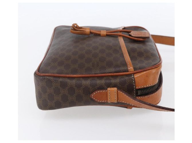 Céline Borsa a Spalla in Tela Macadam CELINE in Pelle PVC Marrone Oro Auth 151051 D'oro - vista 4