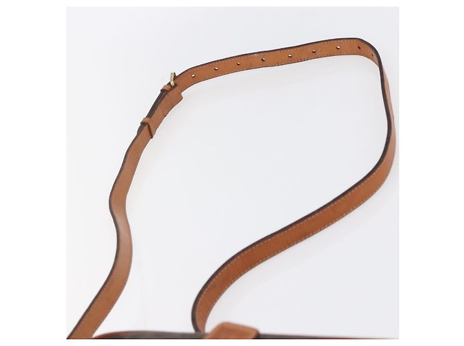 Céline Borsa a Spalla in Tela Macadam CELINE in Pelle PVC Marrone Oro Auth 151051 D'oro - vista 8